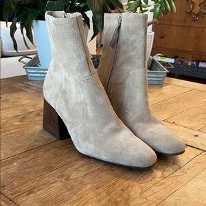 Blondo Taupe Suede Heeled Boots waterproof and genuine leather